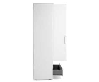 Brompton 2 Door Gloss Combi Wardrobe, White