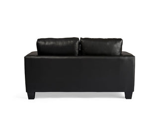 Cherie 2 Seater Sofa, Black PU Crib 5