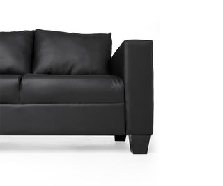 Cherie 2 Seater Sofa, Black PU Crib 5