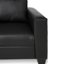 Cherie 2 Seater Sofa, Black PU Crib 5