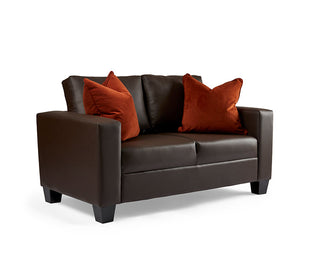 Cherie 2 Seater Sofa, Chocolate PU Crib 5