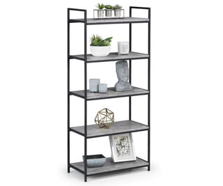 Gaia Tall Bookcase, Concrete/Black