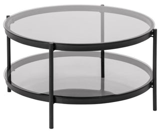 Davis Coffee Table Circular, Black/Glass