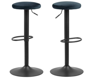 Livia Bar Stool, Navy Velvet