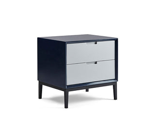 Maitree 2 Drawer Bedside Table, Silver/Blue