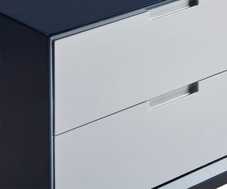 Maitree 2 Drawer Bedside Table, Silver/Blue