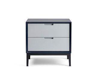 Maitree 2 Drawer Bedside Table, Silver/Blue