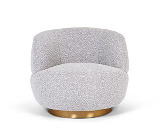 Kylie Swivel Chair, Grey Boucle