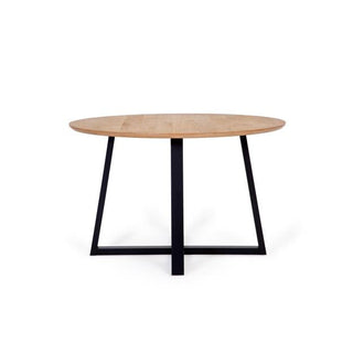 Elena Dining Table Circular, Oak/Black