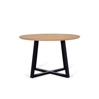 Elena Dining Table Circular, Oak/Black