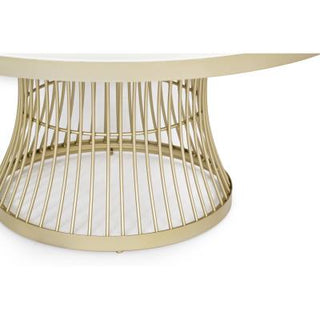 Saunders Coffee Table Circlular, Gold/White