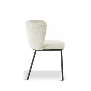 Grace Dining Chair, White Boucle