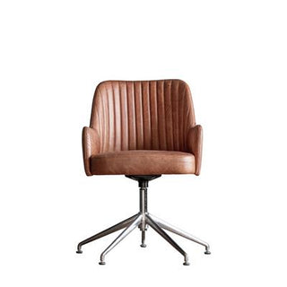 Riff Swivel Chair Brown Leather