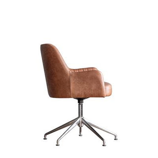 Riff Swivel Chair Brown Leather