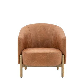 Lynn Occasional Chair Brown Leather