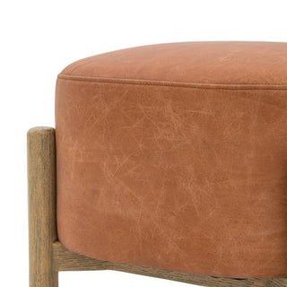 Lynn Footstool Brown Leather