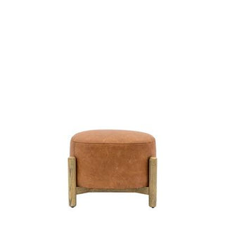 Lynn Footstool Brown Leather