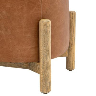 Lynn Footstool Brown Leather